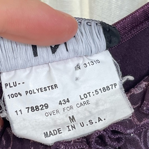 Vintage Y2K Purple Fairy Core Floral Garden Mini Slip Dress Lettuce Trim M - Picture 9 of 11